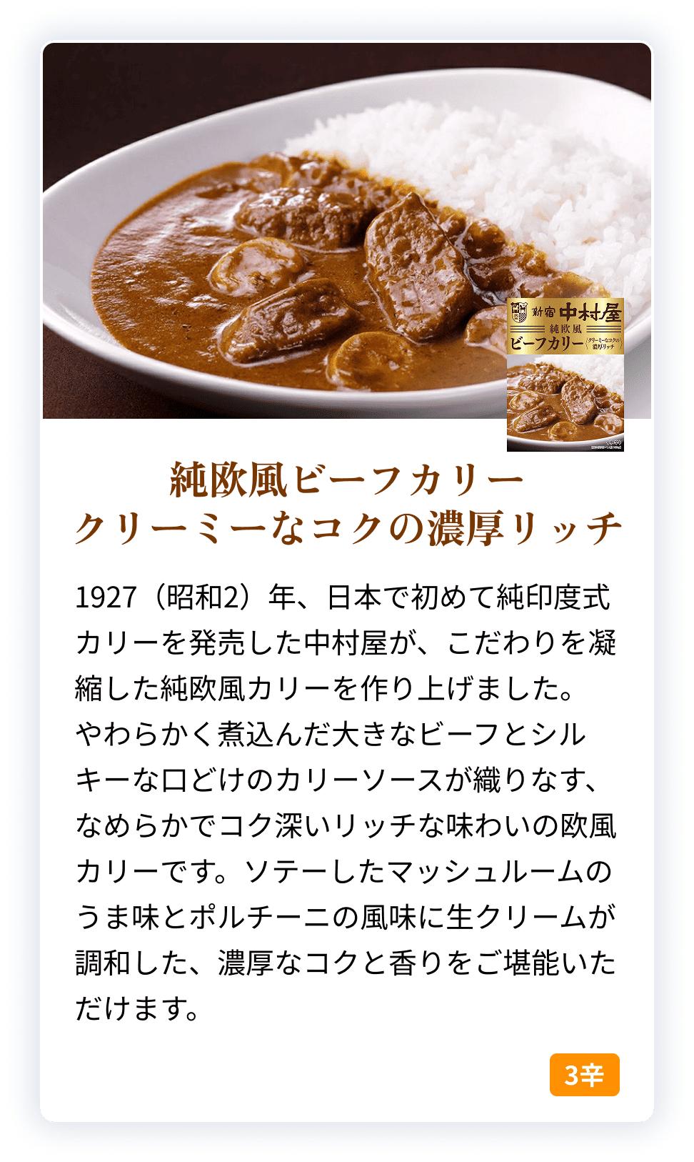 84928X 純欧風ビーフカリー　クリーミーなコクの濃厚リッチ
