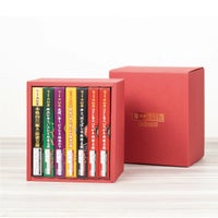 新宿中村屋 四川麻婆豆腐コンプリートBOX（赤）の蓋を開けた状態。麻婆豆腐や麻婆茄子などの中華ソースが詰め合わせられた内容が見える画像